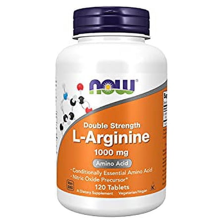 NOW Supplements, L-Arginine 1,000 mg, Nitric Oxide Precursor, Amino Acid, 120 Tablets