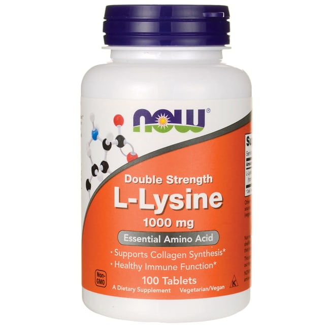 NOW Supplements, LLysine (LLysine Hydrochloride) 1,000 mg, Double