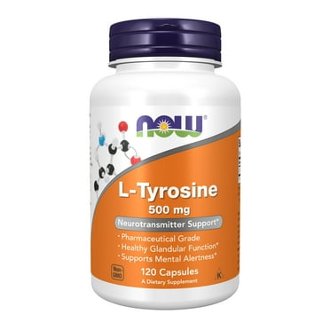 NOW Supplements, L-Tyrosine 500 mg, Supports Mental Alertness*, Neurotransmitter Support*, 120 Capsules
