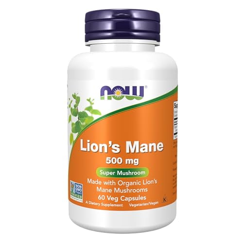 NOW Supplements, Lion's Mane 500 mg, Super Mushroom, Made with Organic