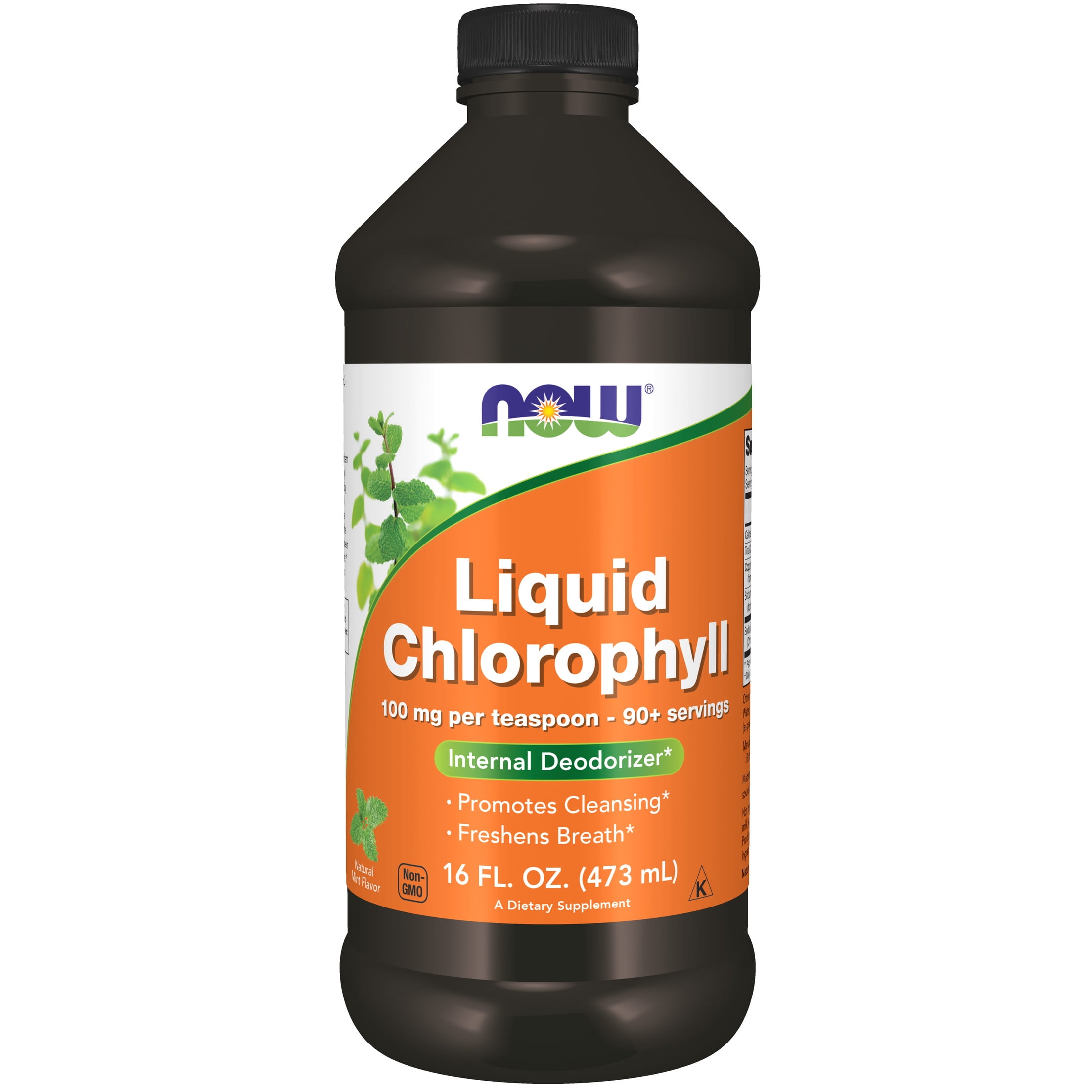 NOW Supplements, Liquid Chlorophyll, Super Concentrated, Internal Deodorizer*, Mint Flavor, 16-Ounce