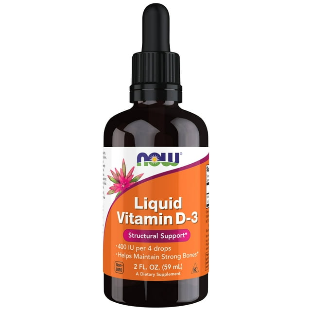 NOW Supplements, Liquid Vitamin D3, Strong Bones*, Structural Support