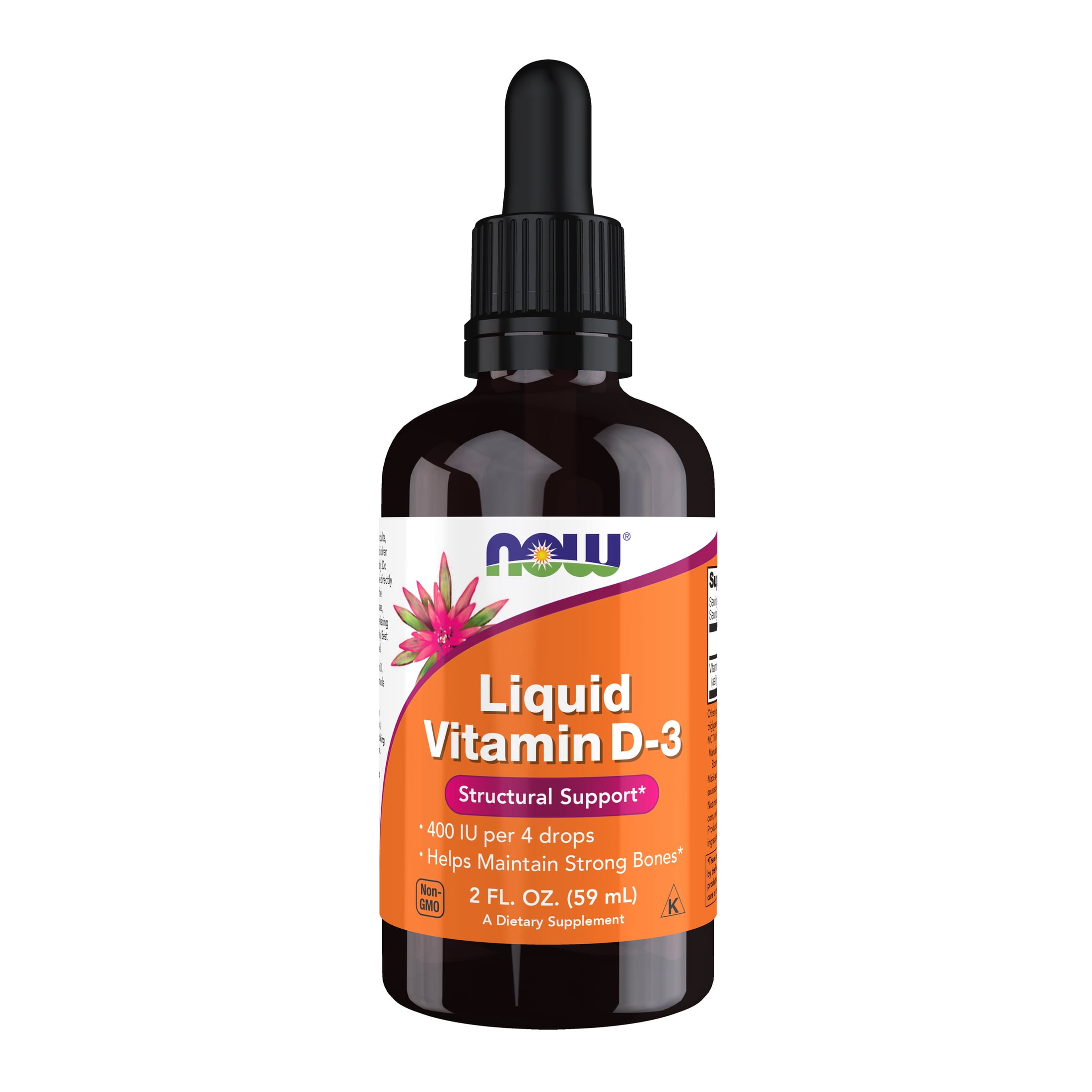 NOW Supplements, Liquid Vitamin D-3, Strong Bones*, Structural Support*, 2-Ounce