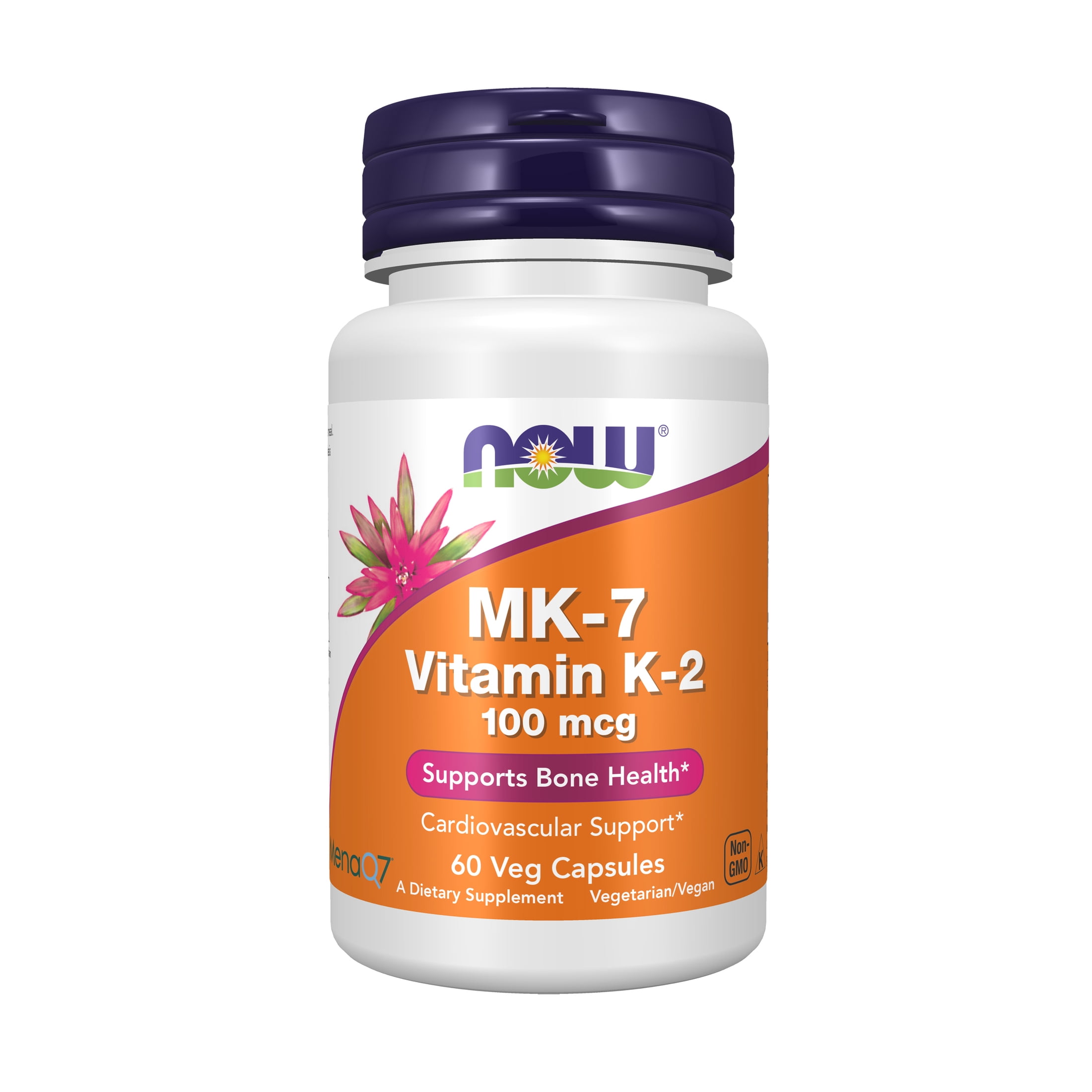 NOW Supplements, MK-7 Vitamin K-2 100 mcg, Cardiovascular Support*, Supports Bone Health*, 60 Veg Capsules