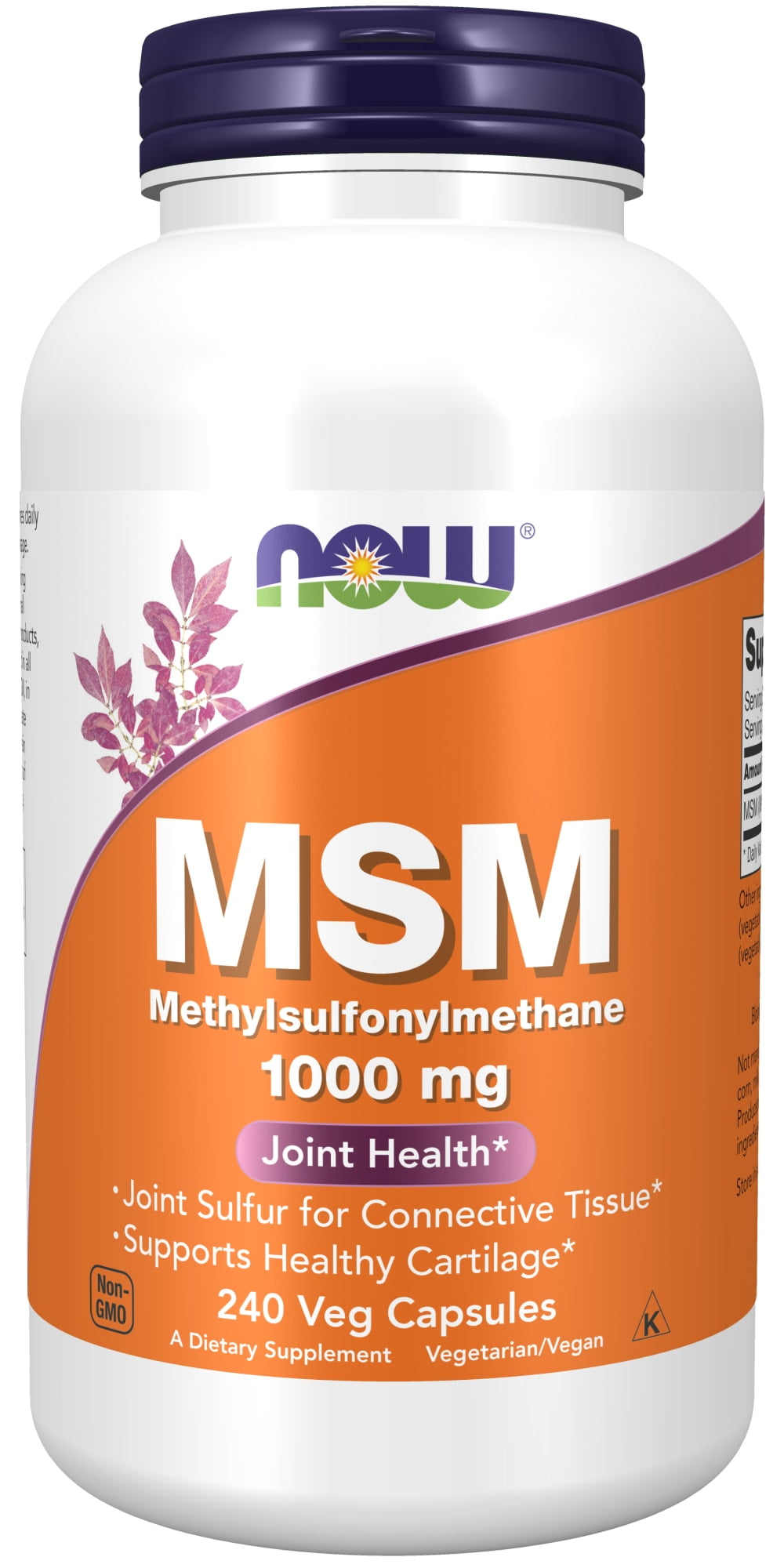 NOW Supplements, MSM (Methylsulfonylmethane) 1,000 mg, Joint Health*, 240 Veg Capsules