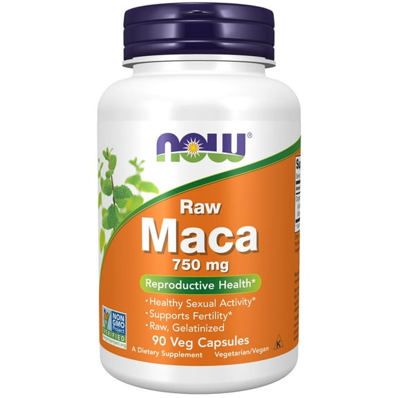 NOW Supplements, Maca (Lepidium meyenii) 750 mg Raw, Reproductive Health*, 90 Veg Capsules