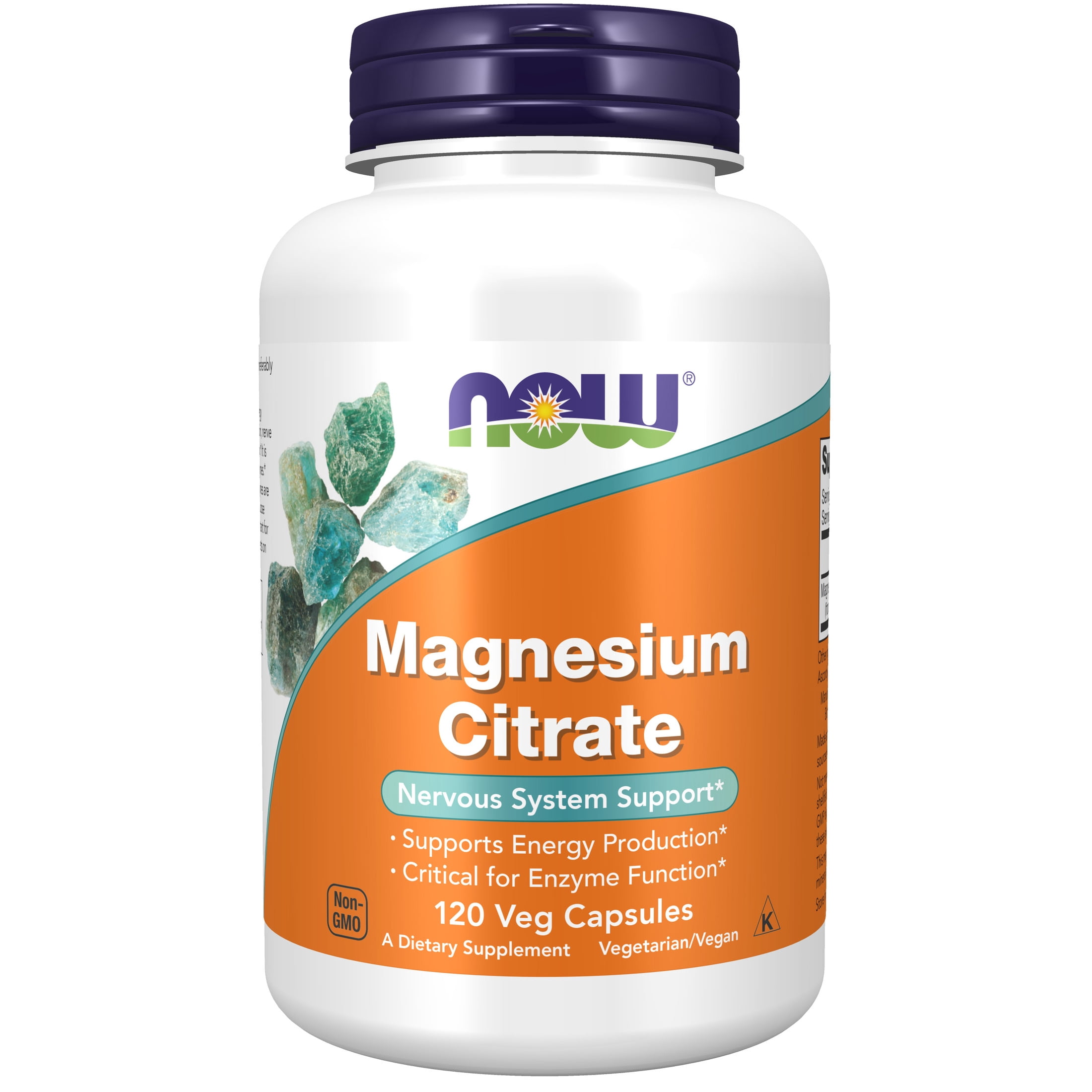 l carnitine magnesium citrate NOW Supplements, Magnesium Citrate, 120 Veg Capsules, Enzyme Function,  Nervous System Support, Vegan