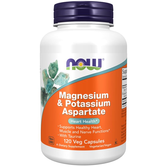 NOW Supplements, Magnesium & Potassium Aspartate with Taurine, Heart