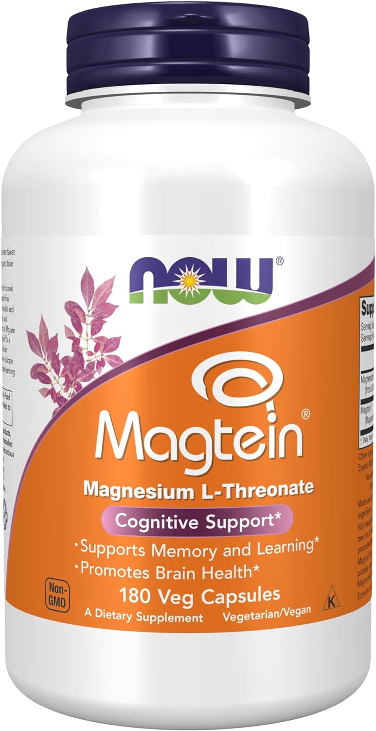 NOW Supplements Magtein, Magnesium LThreonate, Cognitive Support*, 180