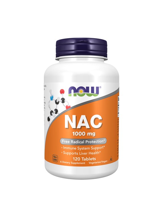 Supplements, NAC (N-Acetyl-Cysteine) Tablets, 1000 mg, Free Radical Protection*, 120 Count