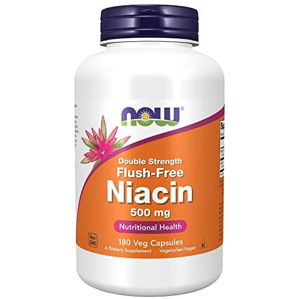 NOW Supplements, Niacin (Vitamin B3) 500 mg, FlushFree, Double
