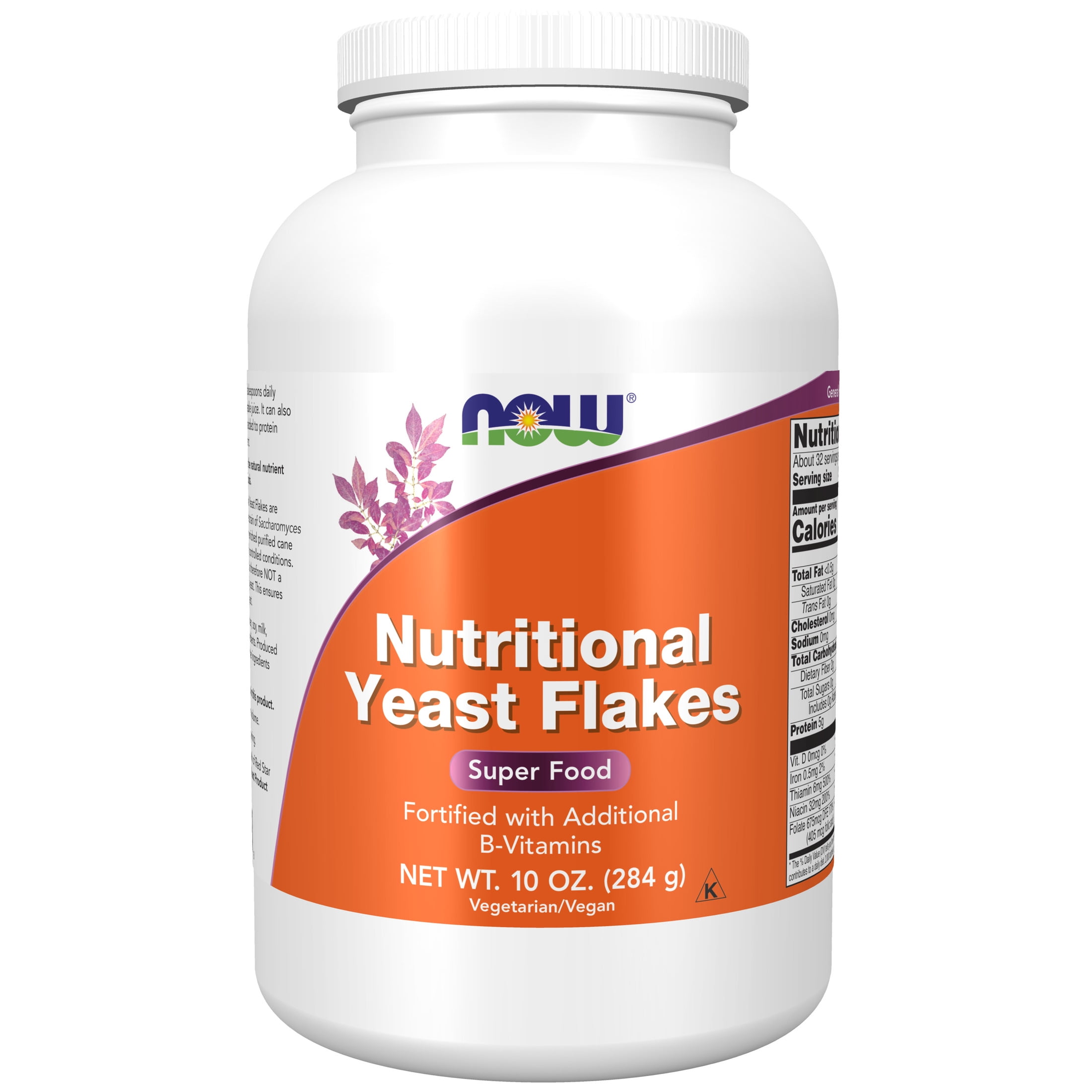 NOW Supplements, Nutritional Yeast Flakes, Fortified With Additional B-Vitamins, Super Food, 10-Ounce