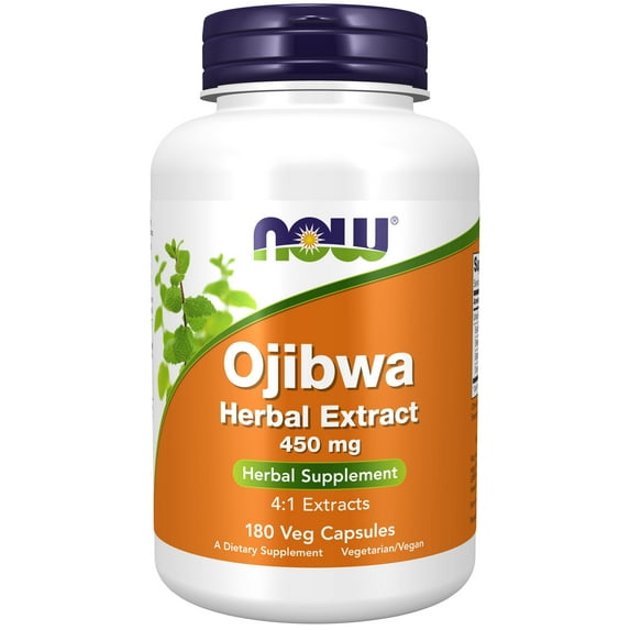 NOW Supplements, Ojibwa Herbal Extract 450 mg, Concentrated Blend of High Quality, Alcohol-fFree, 4:1 Herbal Extracts, 180 Veg Capsules