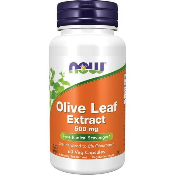 NOW Supplements, Olive Leaf Extract 500 mg, Free Radical Scavenger*, 60 Veg Capsules