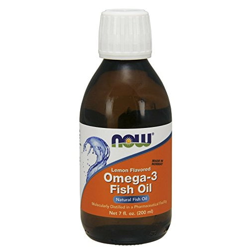 NOW Supplements, Omega3 Fish Oil Liquid, Molecularly Distilled, Lemon