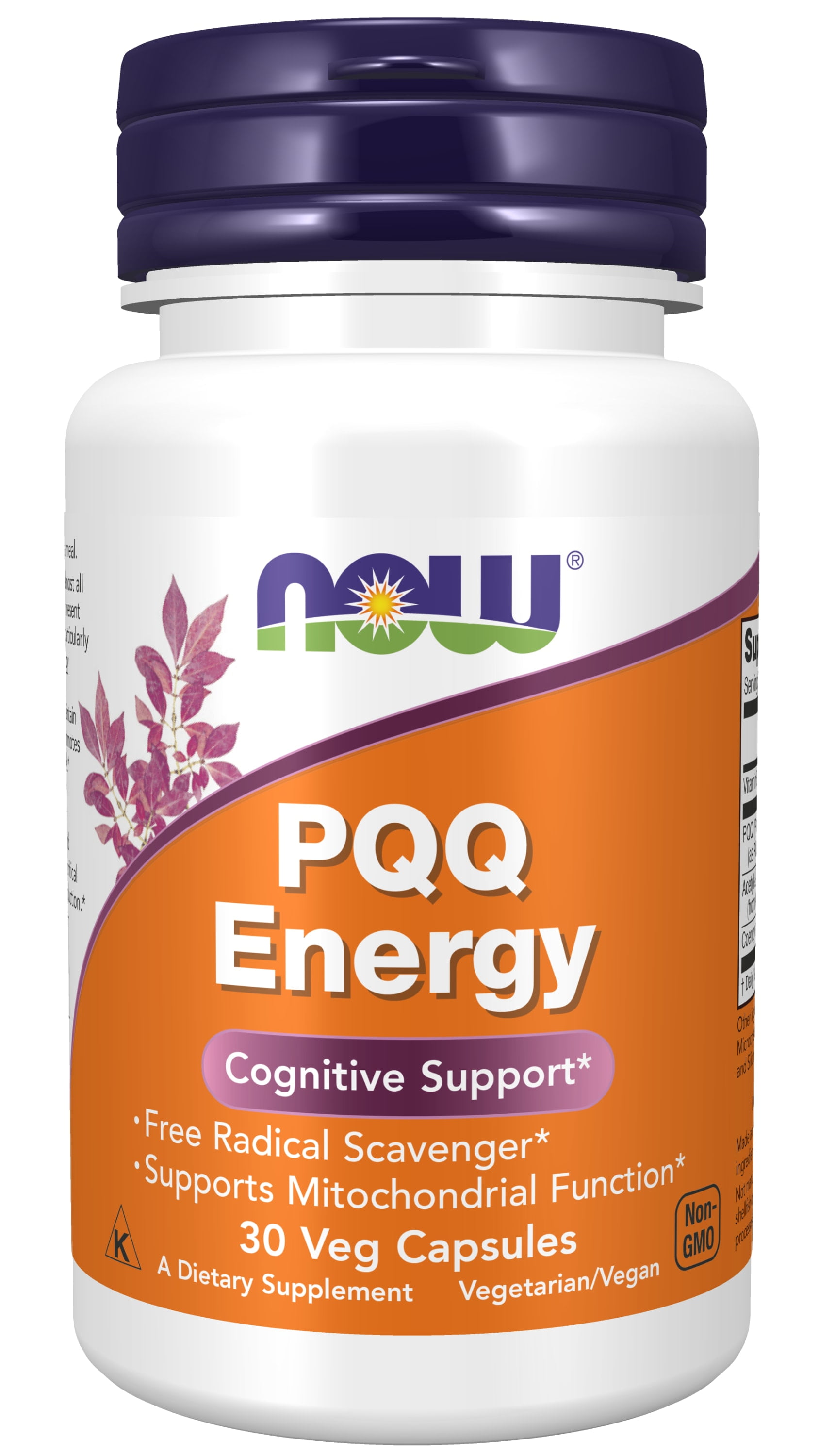 NOW Supplements, PQQ Energy, Free Radical Scavenger*, Cognitive Support*, 30 Veg Capsules