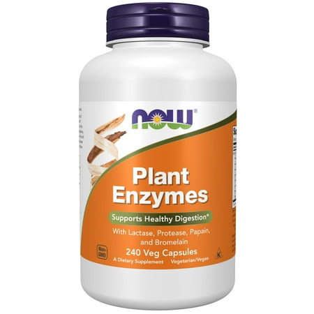 NOW Supplements, Plant Enzymes with Lactase, Protease, Papain and Bromelain, 240 Veg Capsules