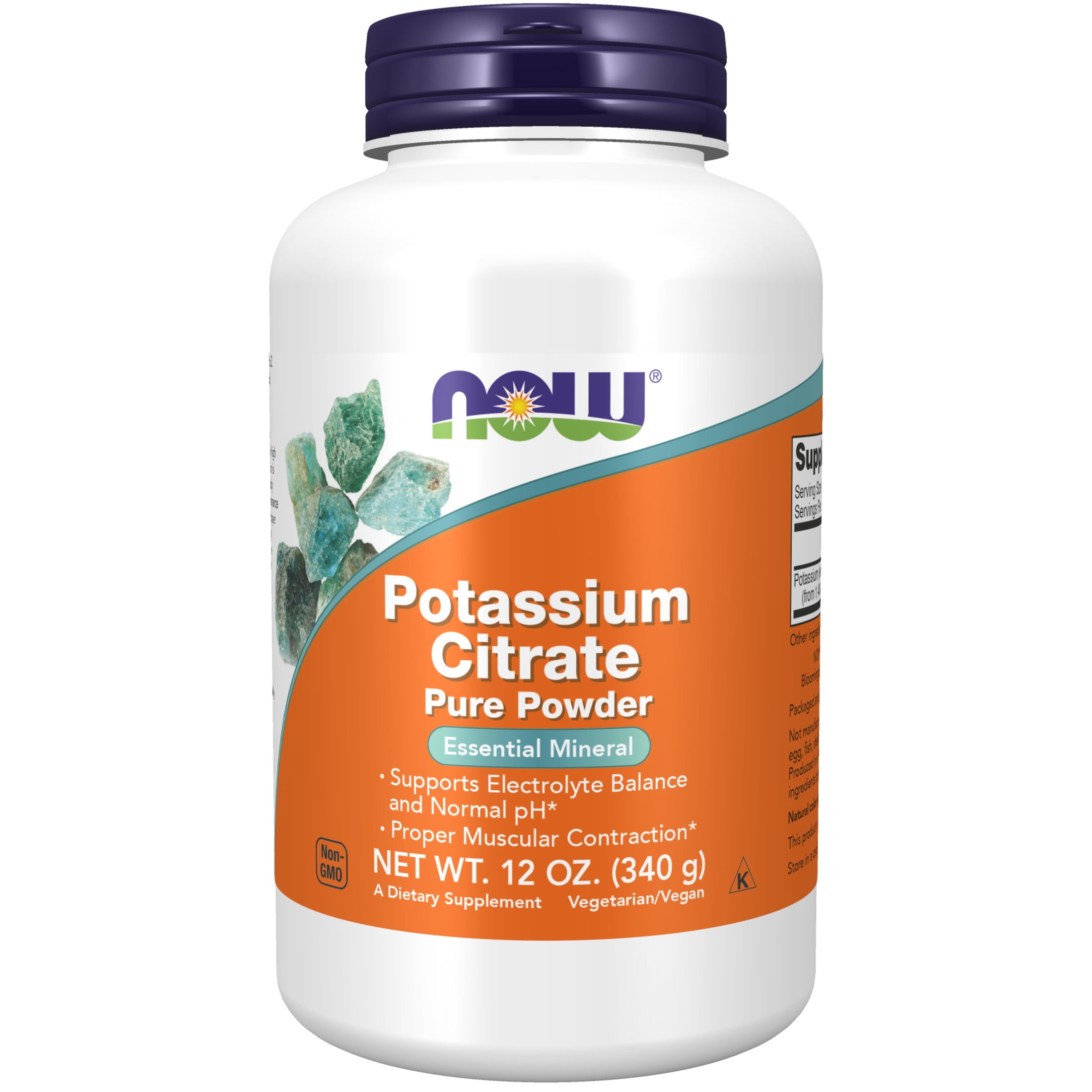 NOW Supplements, Potassium Citrate Powder, Supports Electrolyte Balance*, 12-Ounce