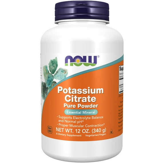 NOW Supplements, Potassium Citrate Powder, Supports Electrolyte Balance*, 12-Ounce