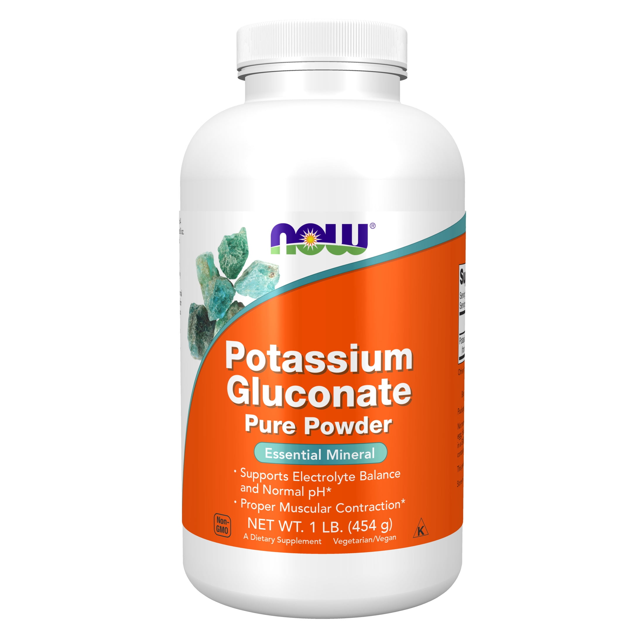 NOW Supplements, Potassium Gluconate Pure Powder 175 mg, Essential Mineral*, 1-Pound