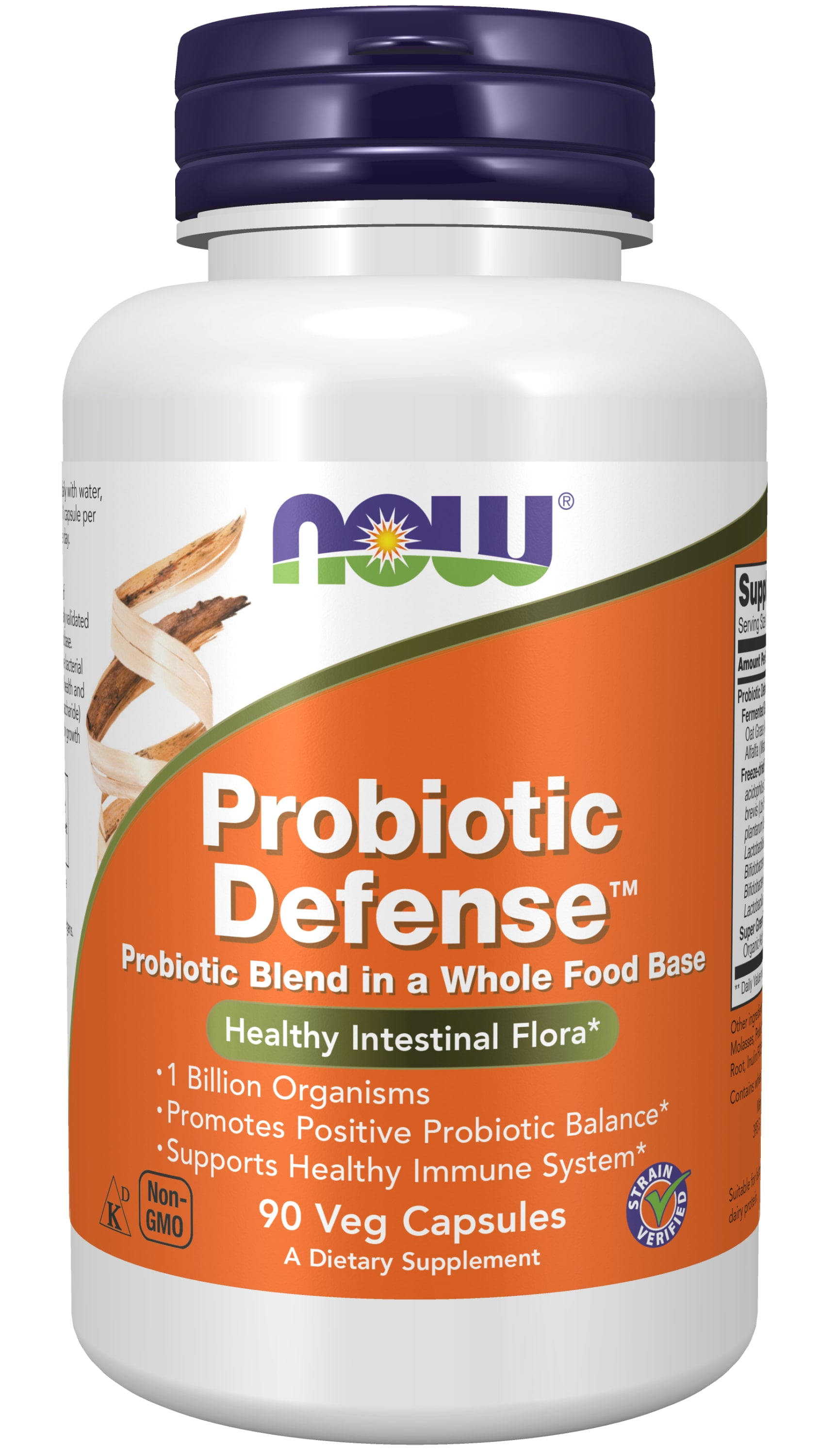 NOW Probiotic Defense, Probiotic Blend in Whole Food Base with 1 Billion 90 Veg Capsules - Walmart.com