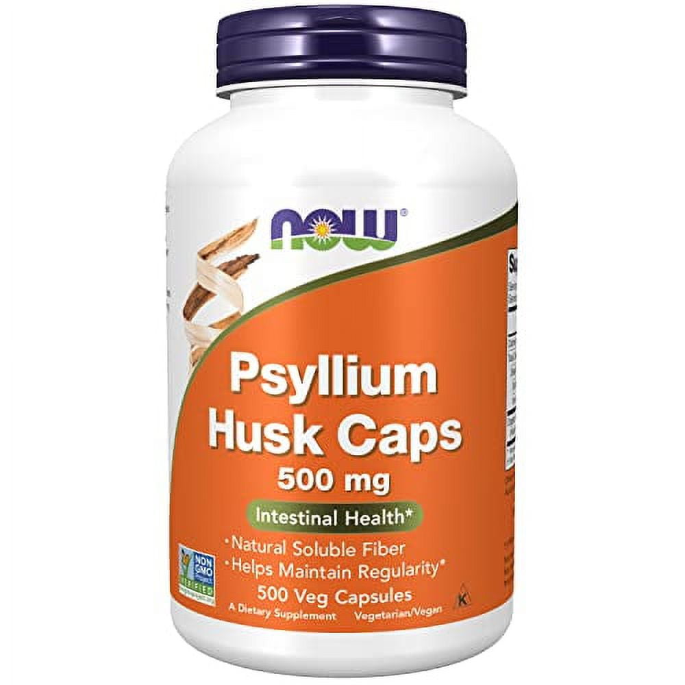 NOW Supplements, Psyllium Husk Caps 500 mg, NonGMO Project Verified