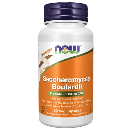 NOW Supplements, Saccharomyces Boulardii, 5 Billion CFU Probiotic, 60 Veg Capsules