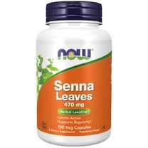 NOW Supplements, Senna Leaves (Cassia angustifolia) 470 mg, Supports Regularity*, Herbal Laxative*, 100 Veg Capsules