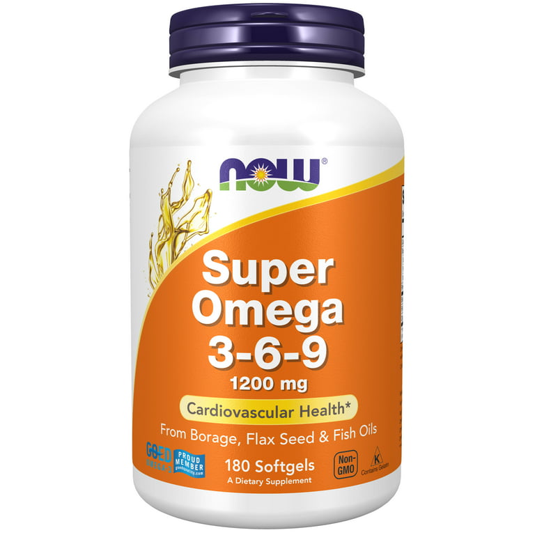 NOW Super Omega 3-6-9 mg, 180 Softgels - Walmart.com