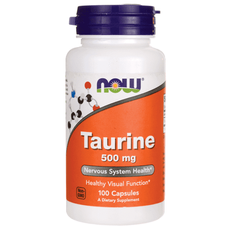 NOW Supplements, Taurine 500 mg, Nervous System Health*, Amino Acid, 100 Veg Capsules