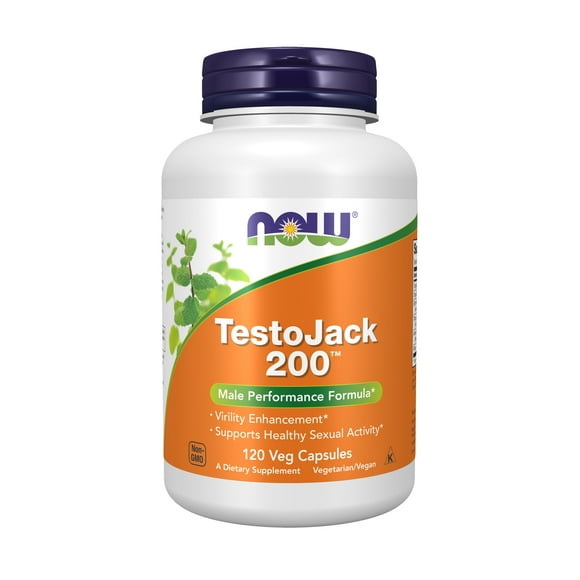 NOW Supplements, TestoJack 200 with Tongkat Ali, Tribulus, Maca and Horny Goat Weed, 120 Veg Capsules