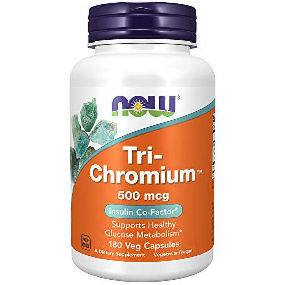 NOW Supplements, TriChromiumâ„¢ 500 mcg with Cinnamon, Insulin Co