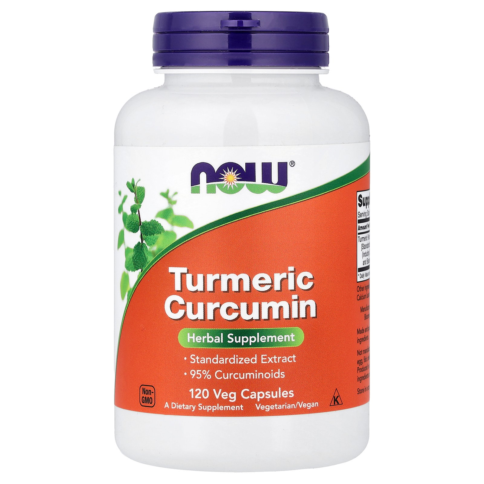 NOW Supplements, Turmeric Curcumin, Derived from Turmeric Root Extract, Herbal Supplement, 120 Veg Capsules