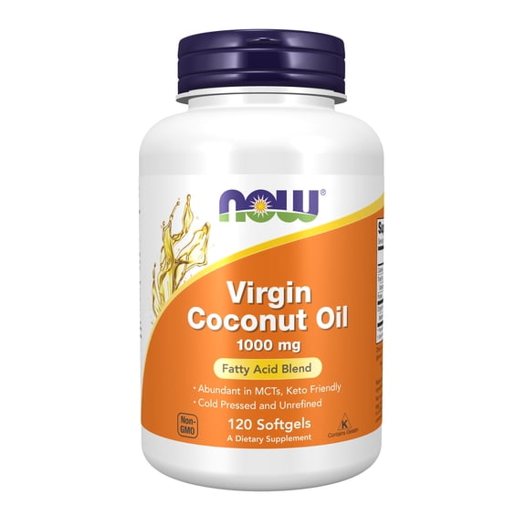 NOW Supplements, Virgin Coconut Oil 1000 mg, Cold Pressed and Unrefined, 120 Softgels