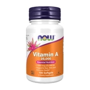 NOW Supplements, Vitamin A Fish Liver Oil 25,000 IU, Essential Nutrition, 100 Softgels