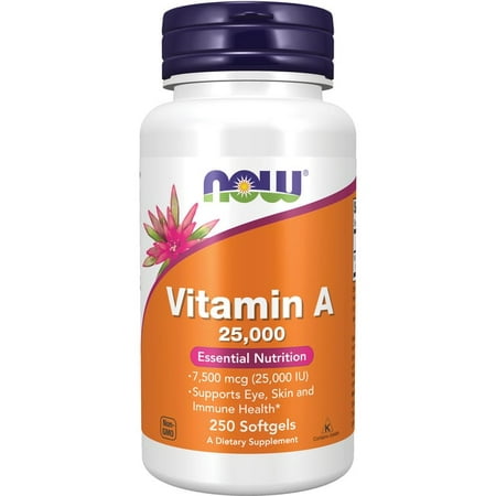 NOW Supplements, Vitamin A (Fish Liver Oil) 25,000 IU, Essential Nutrition, 250 Softgels