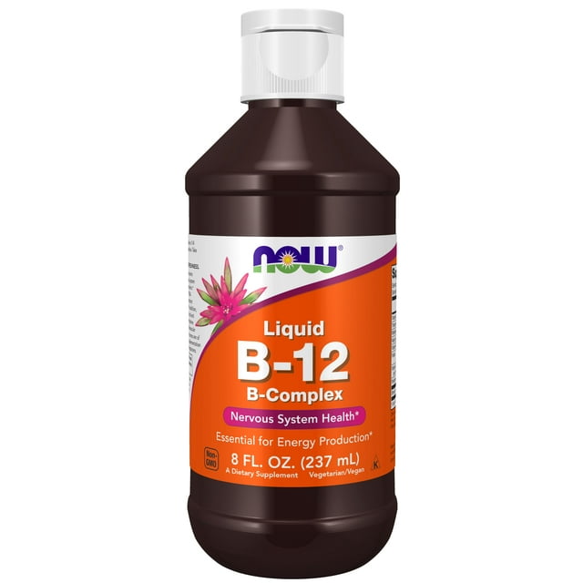 NOW Supplements, Vitamin B12 Complex Liquid, Energy Production*, Nervous System Health*, 8
