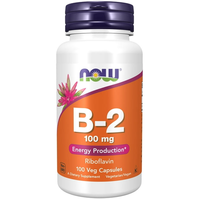 NOW Supplements, Vitamin B2 (Riboflavin) 100 mg, Energy Production*, 100 Veg Capsules
