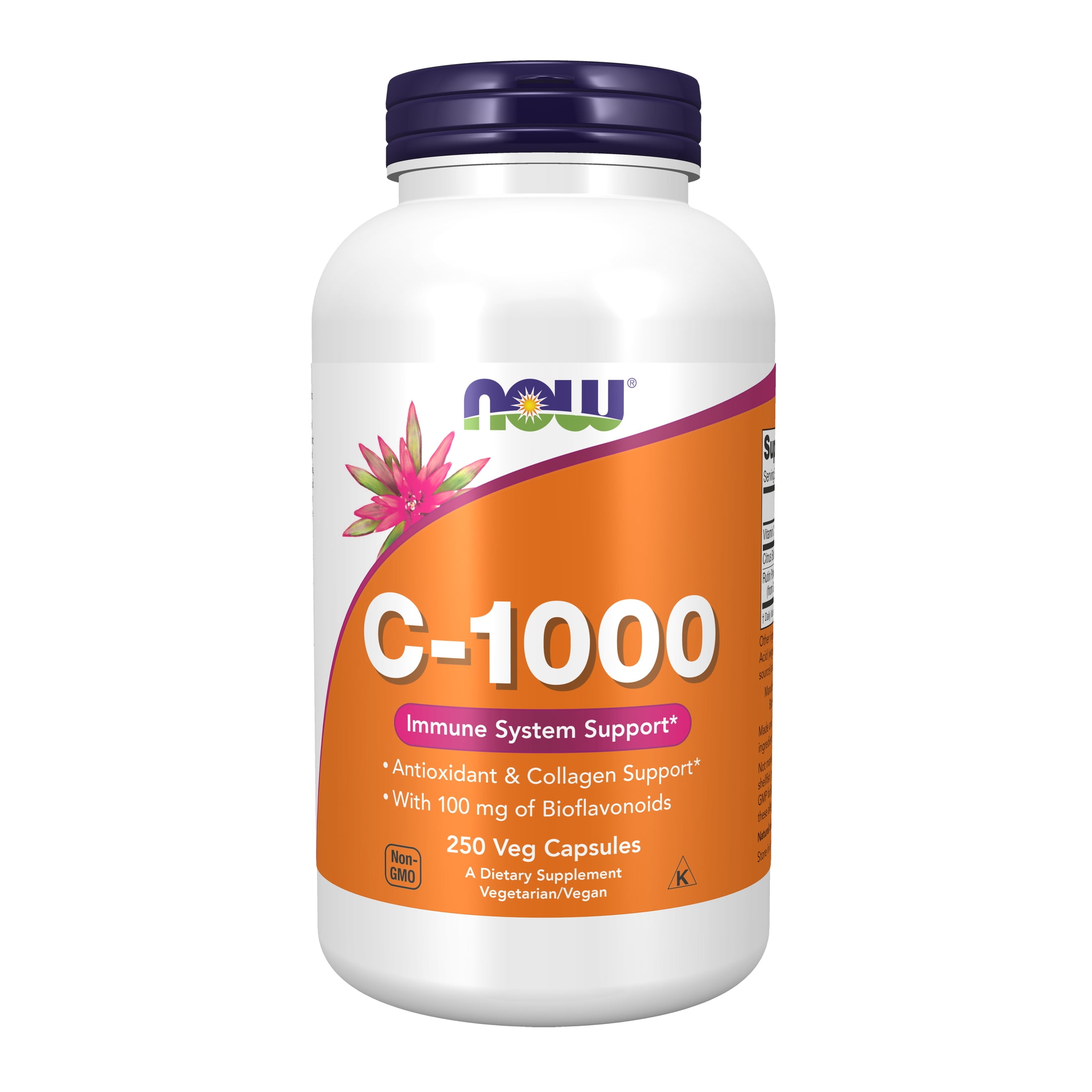 NOW Supplements, Vitamin C-1,000 with 100 mg of Bioflavonoids, Antioxidant Protection*, 250 Veg Capsules