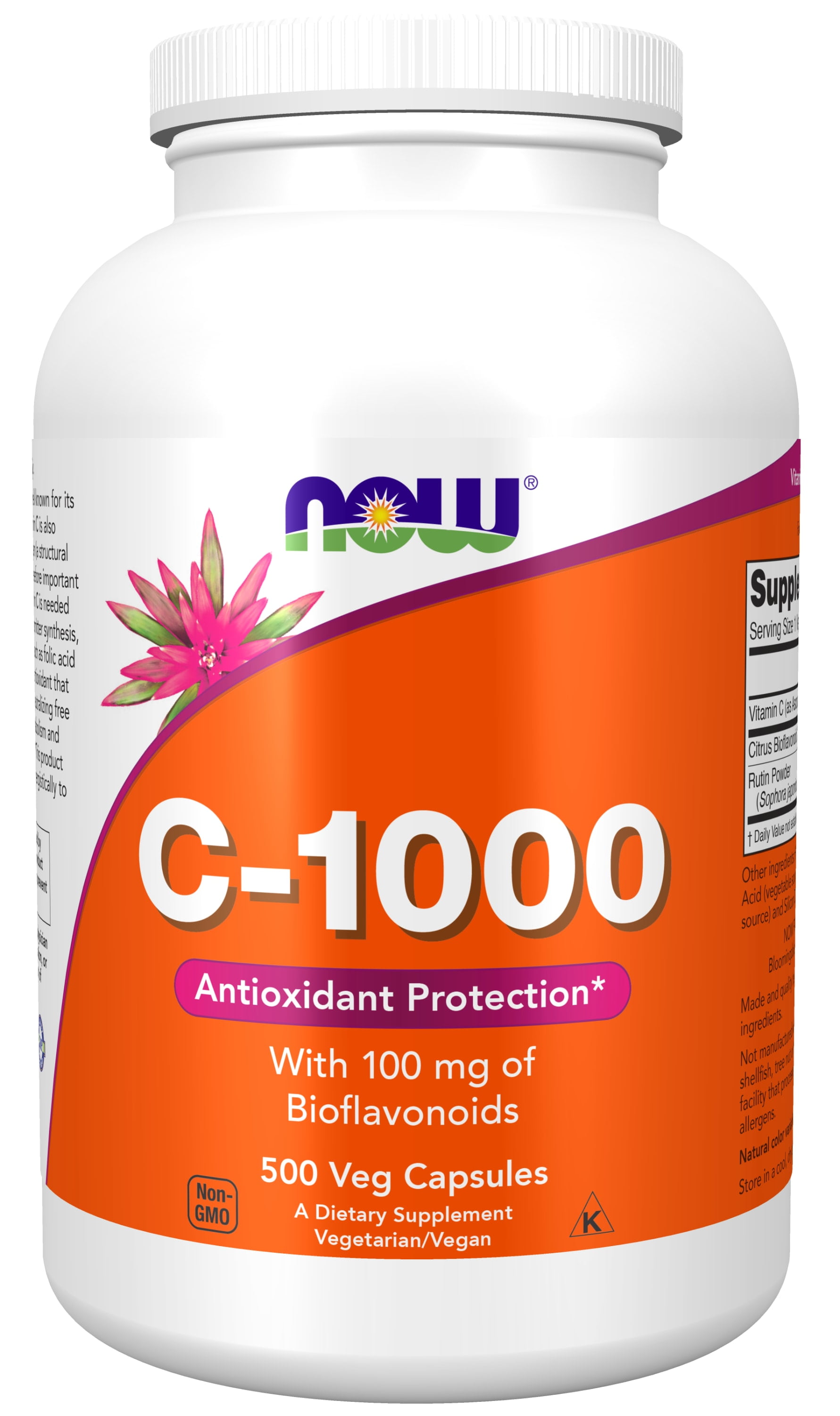 NOW Supplements, Vegan Vitamin C1000 with Bioflavonoids, Antioxidant