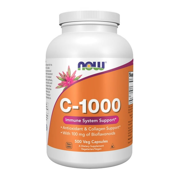 NOW Supplements, Vitamin C-1,000 with 100 mg of Bioflavonoids, Antioxidant Protection*, 500 Veg Capsules