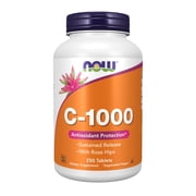 المكملات الغذائية الآن ، فيتامين C-1000 مع الوركين ، الإصدار المستدام ، الحماية من الأكسدة ، 250 قرصًا