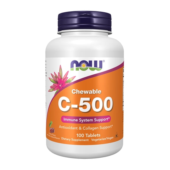 NOW Supplements, Vitamin C-500, Antioxidant Protection*, Cherry Flavor, 100 Chewable Lozenges