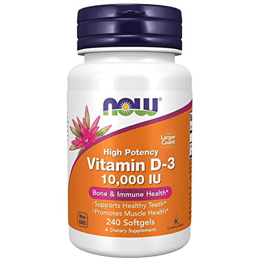 NOW Supplements, Vitamin D3 10,000 IU Softgels, Vitamin D, Joint