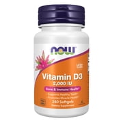 NOW Supplements, Vitamin D-3 2,000 IU, High Potency, Structural Support*, 240 Softgels