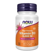 NOW Supplements, Vitamin D-3 5,000 IU, High Potency, Structural Support*, 240 Softgels