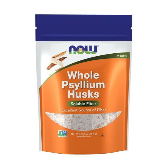 NOW Supplements, Whole Psyllium Husks, Non-GMO Project Verified, Soluble Fiber, 16-Ounce