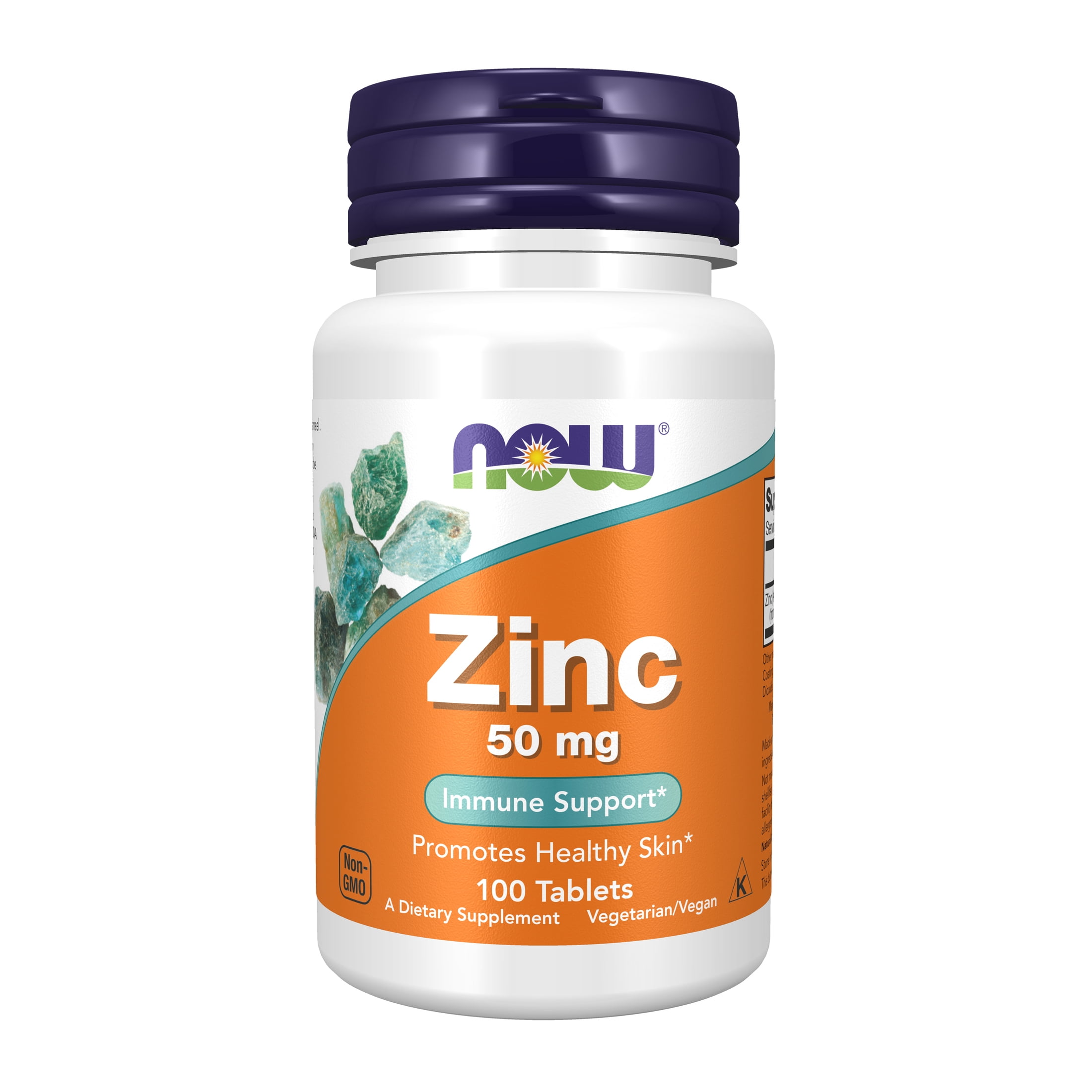 NOW Supplements, Zinc (Zinc Gluconate) 50 mg, Supports Enzyme Functions*, Immune Support*, 100 Tablets
