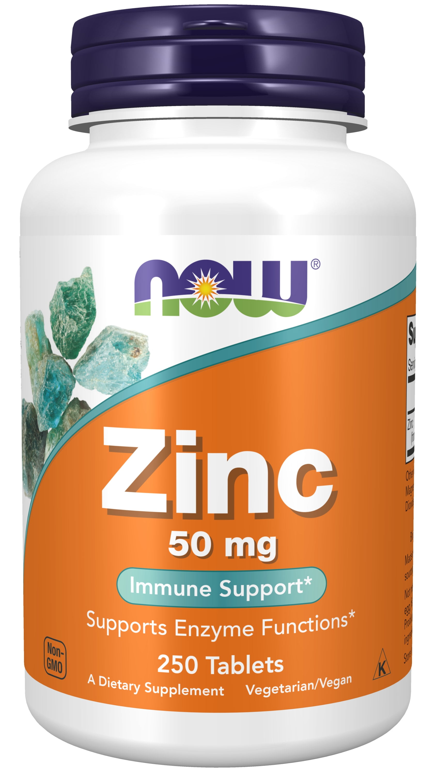 NOW Supplements, Zinc (Zinc Gluconate) 50 mg, Supports Enzyme Functions*, Immune Support*, 250