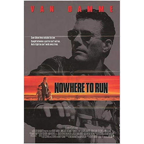 NOWHERE TO RUN (1993) Original Authentic Movie Poster - 27x41 One Sheet - Single-Sided - FOLDED - Jean-Claude Van Damme - Rosanna Arquette - Kieran Culkin - Ted Levine